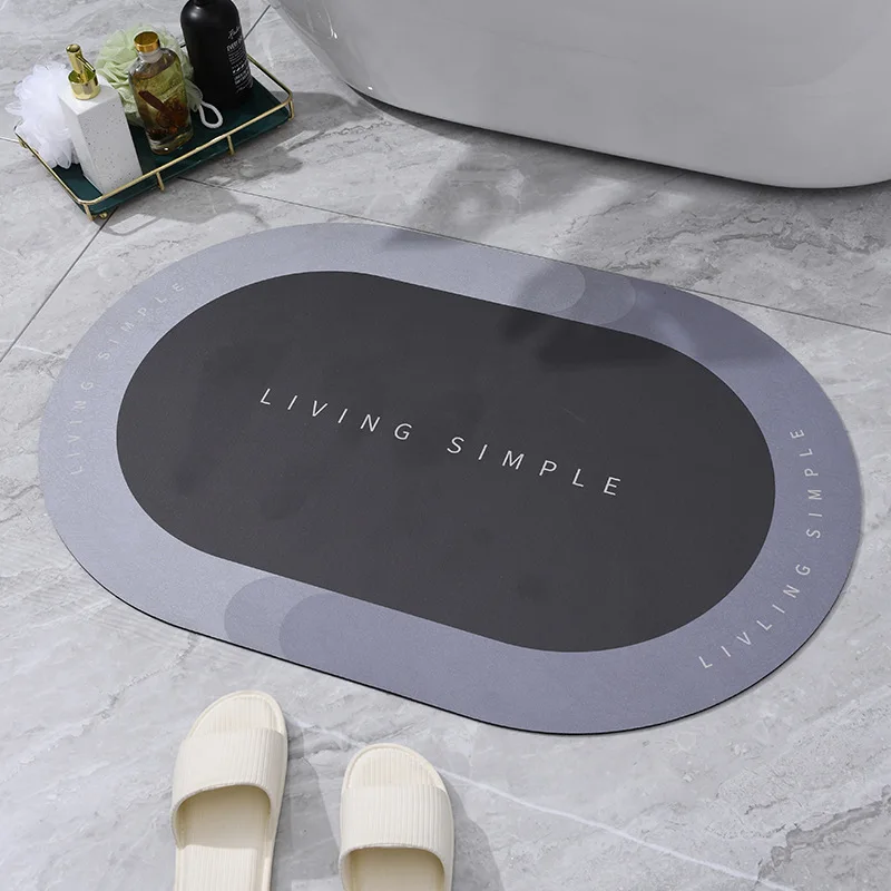 Bathroom Mats Diatomaceous Soft Mats Bathroom Quick Dry Water-absorbing Mats Toilet Non-slip Foot Mats Carpet Door Mats Bath Rug
