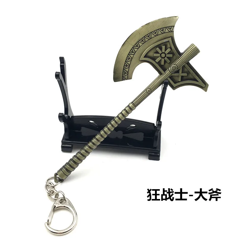 

New 22pcs/lot Game Jewelry League Hero Weapon Anime Keychain Tryndamere Key Rings Key Holder for Men Christmas Gifts Mix Designs