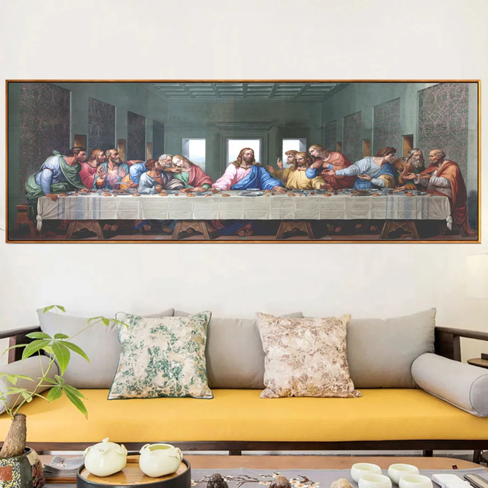 Da Vinci Famous Painting Canvas Print Reproduction The Last Supper Oil Painting Poster And Prints Wall Art Decor Cuadros Picture