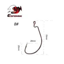 Offset Carbon Steel Fishing Hooks Big Bass #4