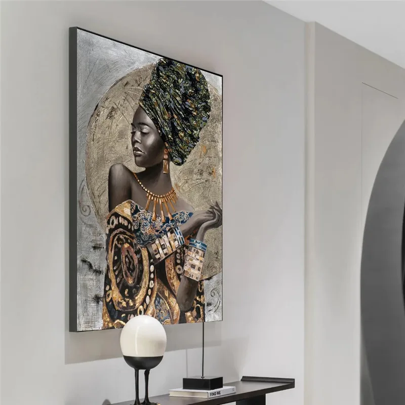 African Black Woman Paint By Number Drawing On Canvas HandPainted Painting Art Gift DIY Pictures By Number Kits Home Decor