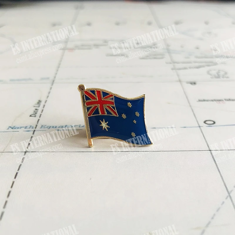 Australia Flaga narodowa Kryształ Epoksyd Metal Emalia Odznaka Broszka Kolekcja Pamiątki Prezenty Szpilki do klapy Akcesoria Rozmiar1.6 * 1.9cm