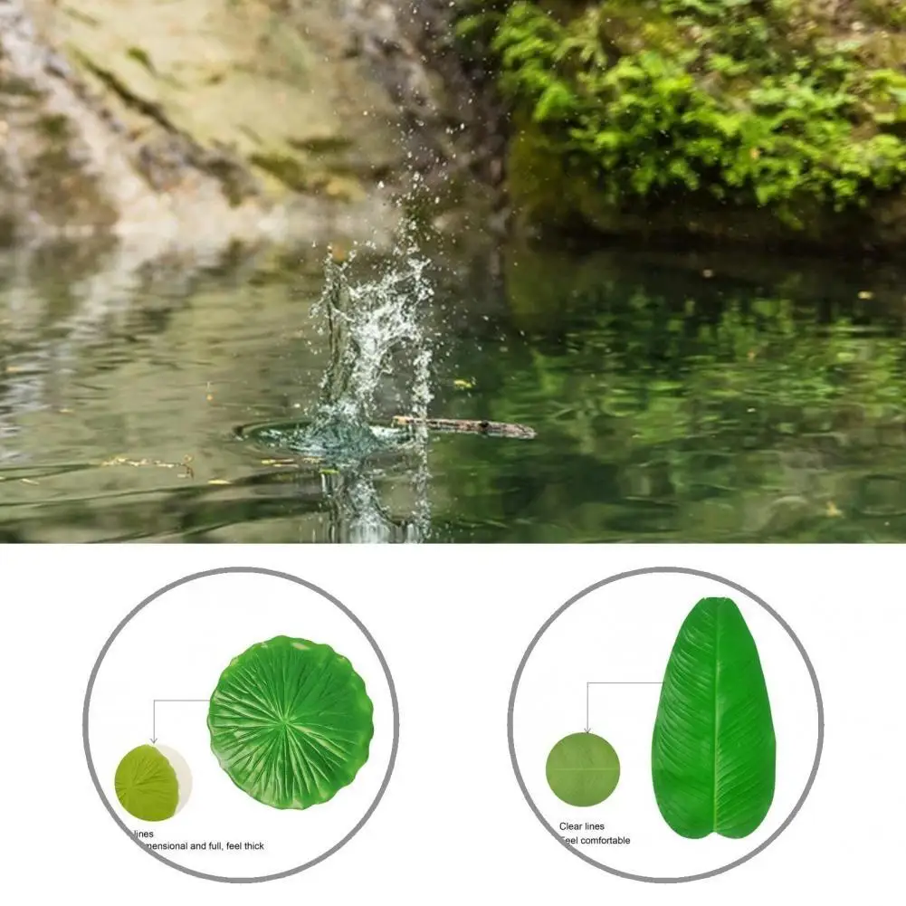 Anti-deform Pool Decoration Exquisite Realistic Canna Lotus Leaves Plant for Water