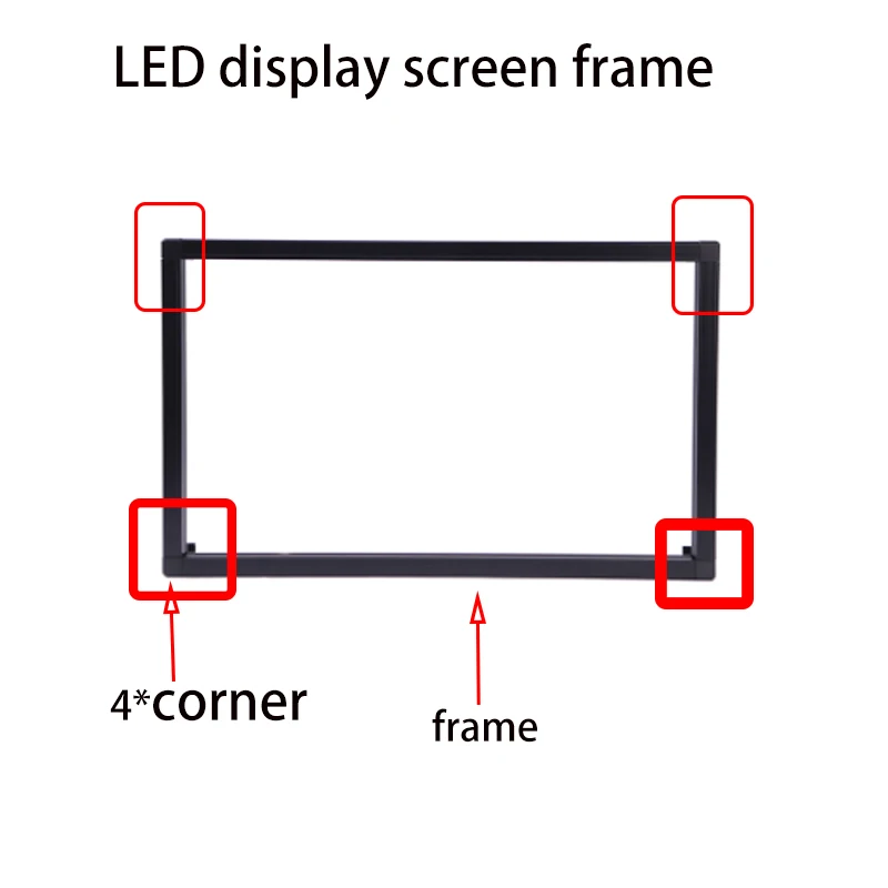 Imagem -02 - Quadro de Plástico Canto Display Led Quadro Acessórios Terno para p3 p4 p5 p6 P10 P16 Display Led Peças Lote 5515