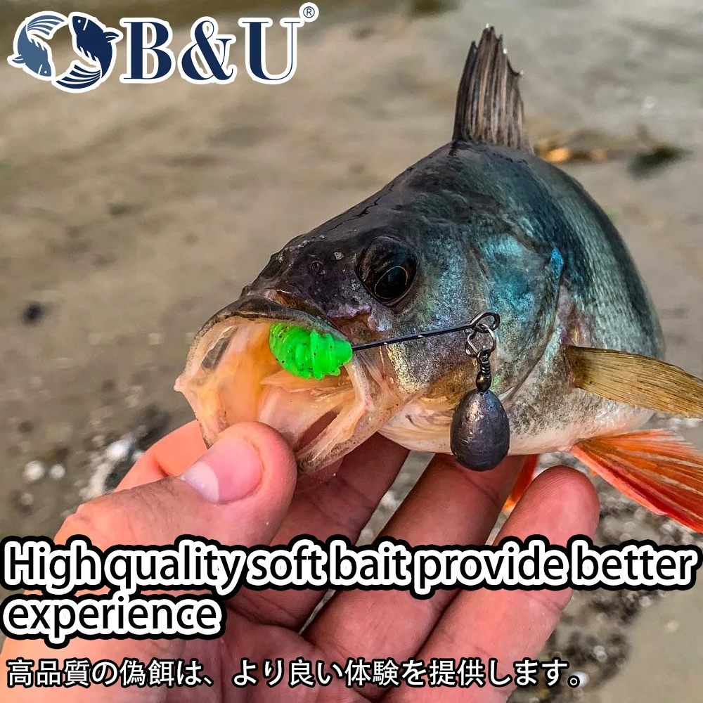 B&U 40 mm 60 mm weicher Angelköder Shad Silikonköder Wurm Wobbler Künstlicher Leurre Souple für Hecht Swimbait – Detail 6