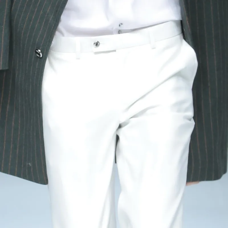 

Весна/Лето 2021, новые белые мужские повседневные брюки, модные джентльменские брюки, тонкие брюки со средней талией