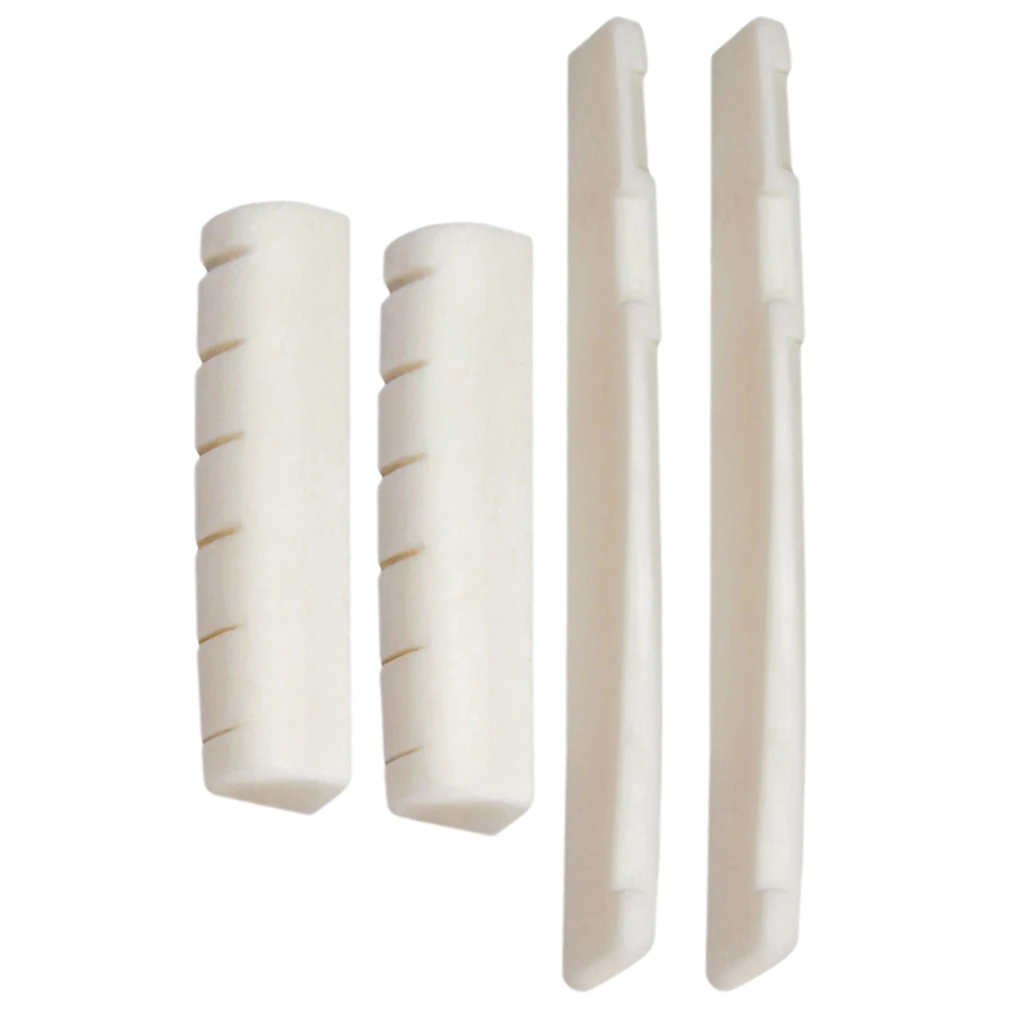 4pcs Solid Split Bone Bridge Nut Replacement Part for 6 String Acoustic Guitar Bone Bridge Saddle Music Instruments