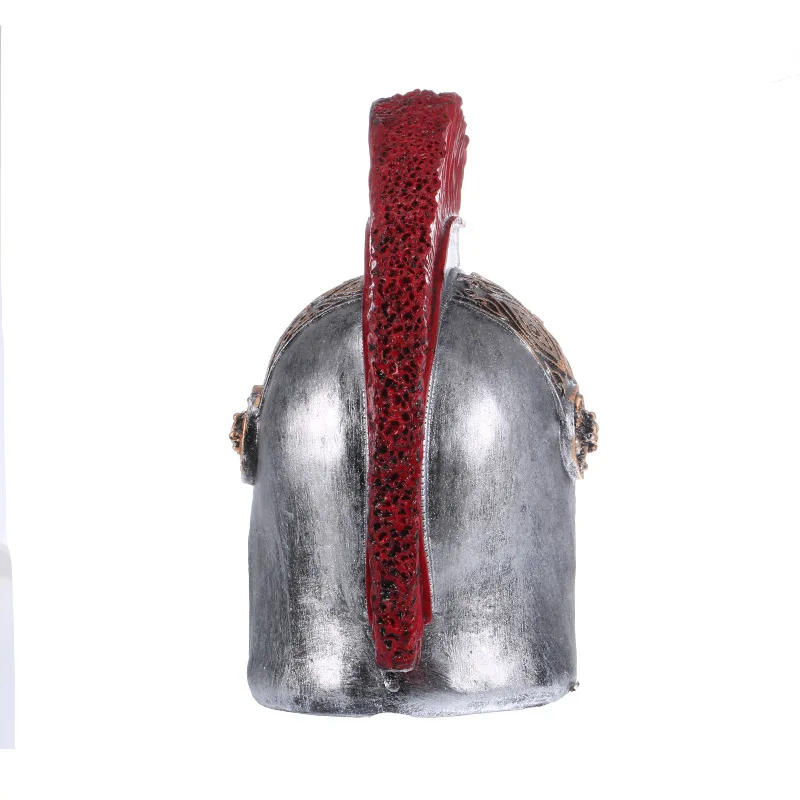 Moquerry Helmet Skull Armor Warrior Statues Skull Handicraft Resin Human Skulls Head Sculptures Home Decoration Halloween