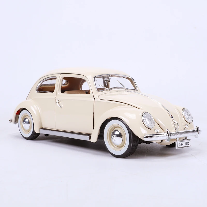 Maisto-coche Volkswagen Beetle de aleación, vehículo de lujo fundido a presión, 1:18, 1955, colección de juguetes, regalo