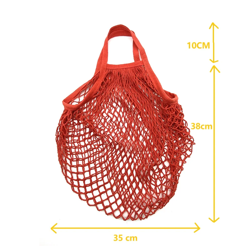 Portable Reusable Grocery Bags for Fruit Vegetable Bag Cotton Mesh String Organizer Handbag Short Handle Net Shopping Bags Tote