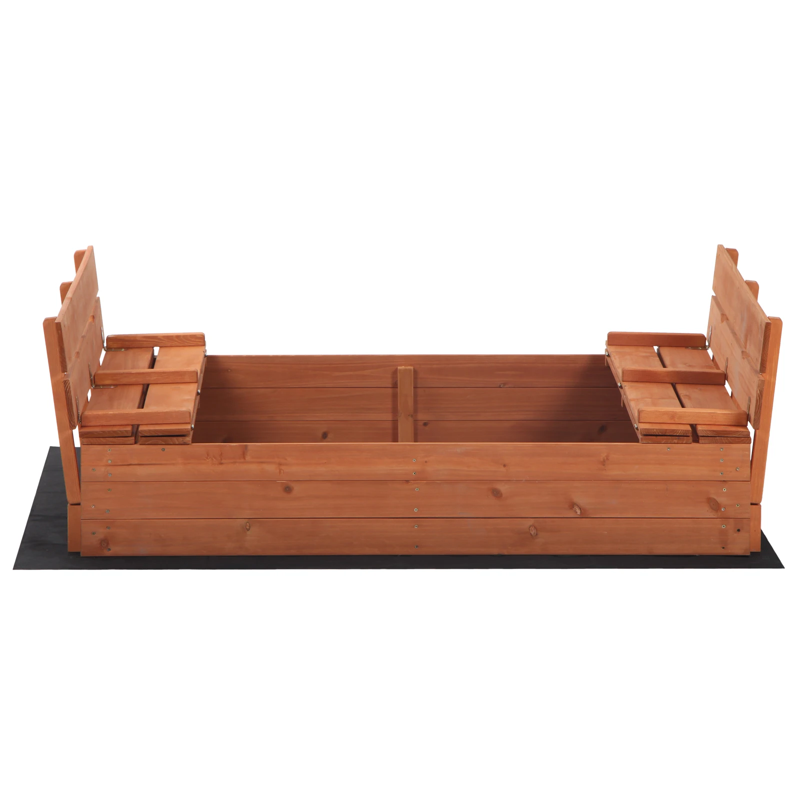 Wooden Sandbox Kids Outdoor Backyard Bench Play Sand Box