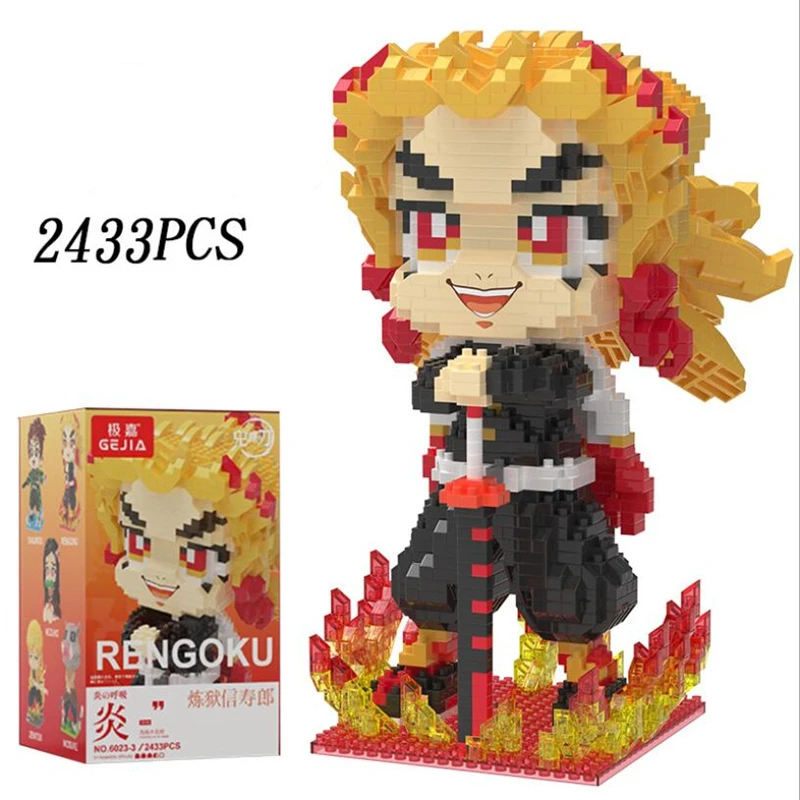 Blocs de dessin animé démon Slayer Kamado Tanjirou Nezuko Agatsuma Zenitsu Rengoku Kyoujurou figurines modèle couteau arme blocs jouets