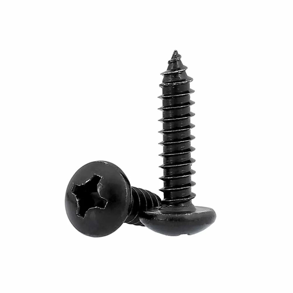 50pcs M1 M1.2 M1.4 M1.7 M2 M2.3 M2.6 M3 Mini Small Black 304 A2 Stainless Steel Phillips Pan Head Micro Self Tapping Wood Screw