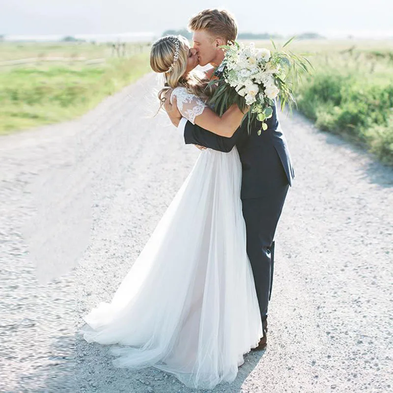 Vestido boho Wedding dress lange jurken robe longue Robe De Soiree simple robe de soiree bride to be платье lace