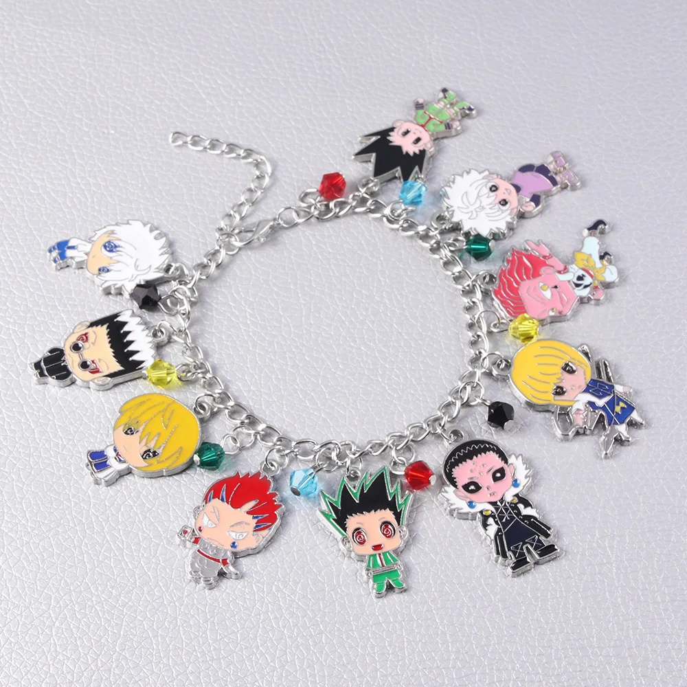 Anime Hunter X Hunter Bracelets Cute GON FREECSS Kurapika Killua Zoldyck Leorio PaladiKnight Figure Pendant Bangles Jewelry Gift