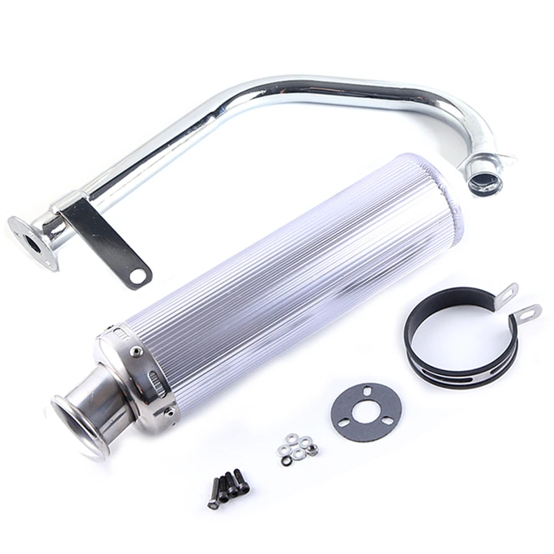 blue Motorcycle Exhaust Full System Muffler Contact Pipe Slip-On CG125 CG150 CG200 CG 125 150 200