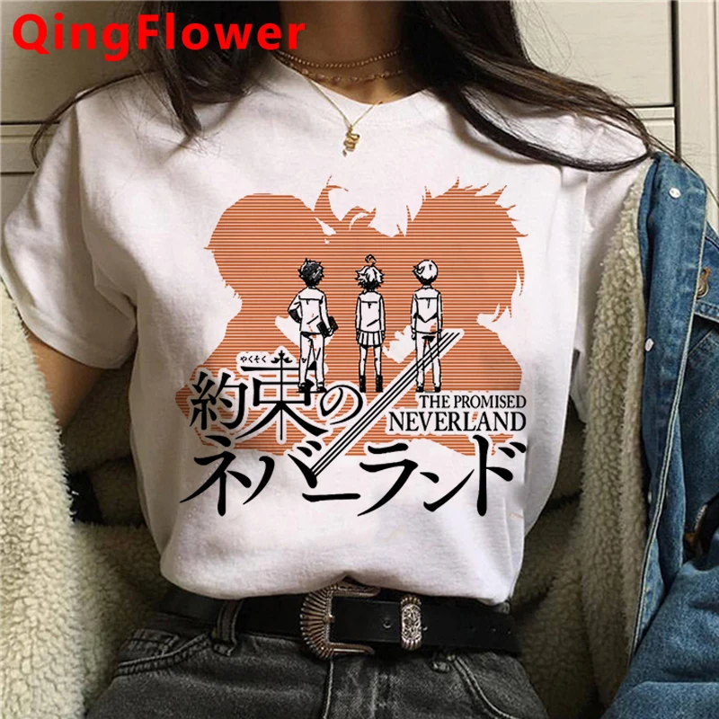 Janpanese Anime The Promised Neverland T Shirt Men Summer Tops New Cartoon Emma Norman Ray Graphic Tees Unisex T-shirt Male