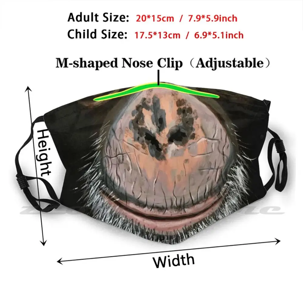 Monkey Knows Mask Adult Child Washable Pm2.5 Filter Logo Creativity Monkey Chimpanzee Eyes Face Animals Nature Acrylic