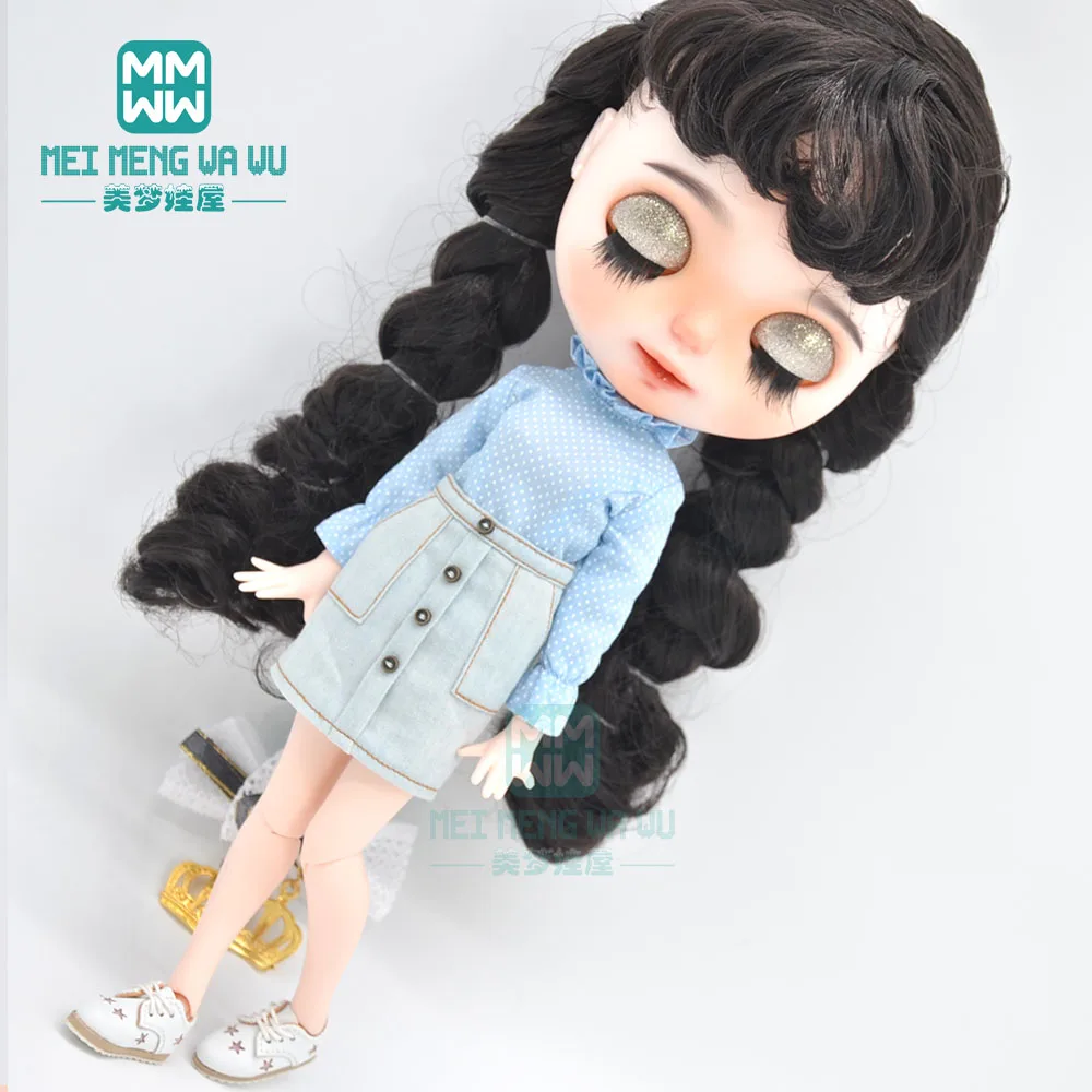 2020 new Blyth doll Clothes fashion turtleneck shirt, mini skirt for  Blyth doll ClotAzone OB23 OB24 1/6 doll accessories