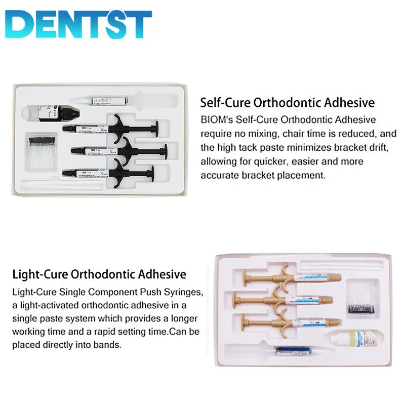 Dental Orthodontic Adhesive Light Cure Braces Glue Kit for Orthodontic Brackets Direct Bonding System Blue Glue