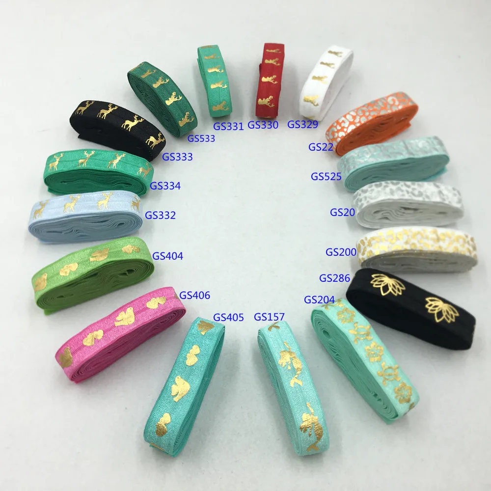 5Yard 15MM Lotus Leopard Deer Print Elastic Band Spandex Ribbon Sewing Trim Hand Bracelet Garment Accessories