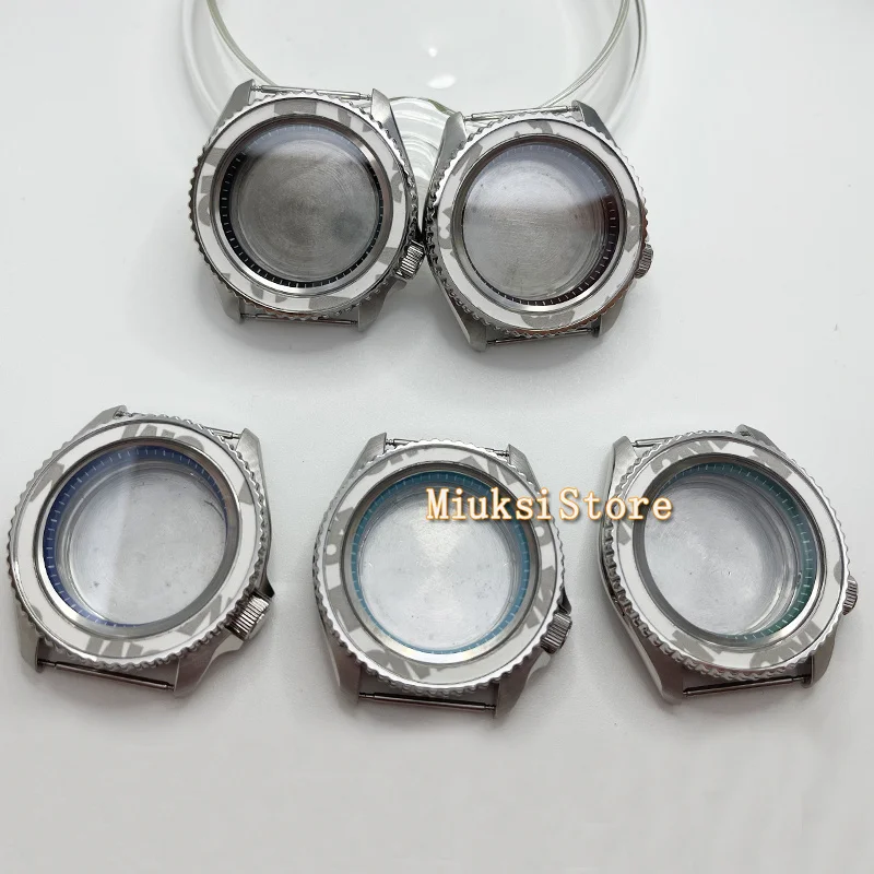 42mm Watch Case fit NH35 NH36 Ceramic Insert Sapphire Glass Screwdown Crown Stainless Steel Accessories