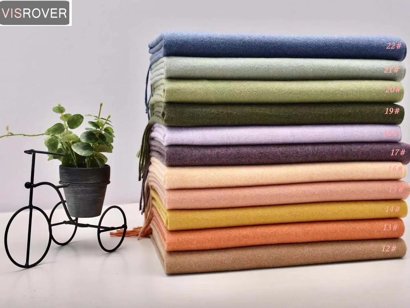 VISROVER nuevo 41 colores bufanda de invierno mujer moda mujer chales de handfeeling de invierno envuelve color sólido invierno bufanda del hijab