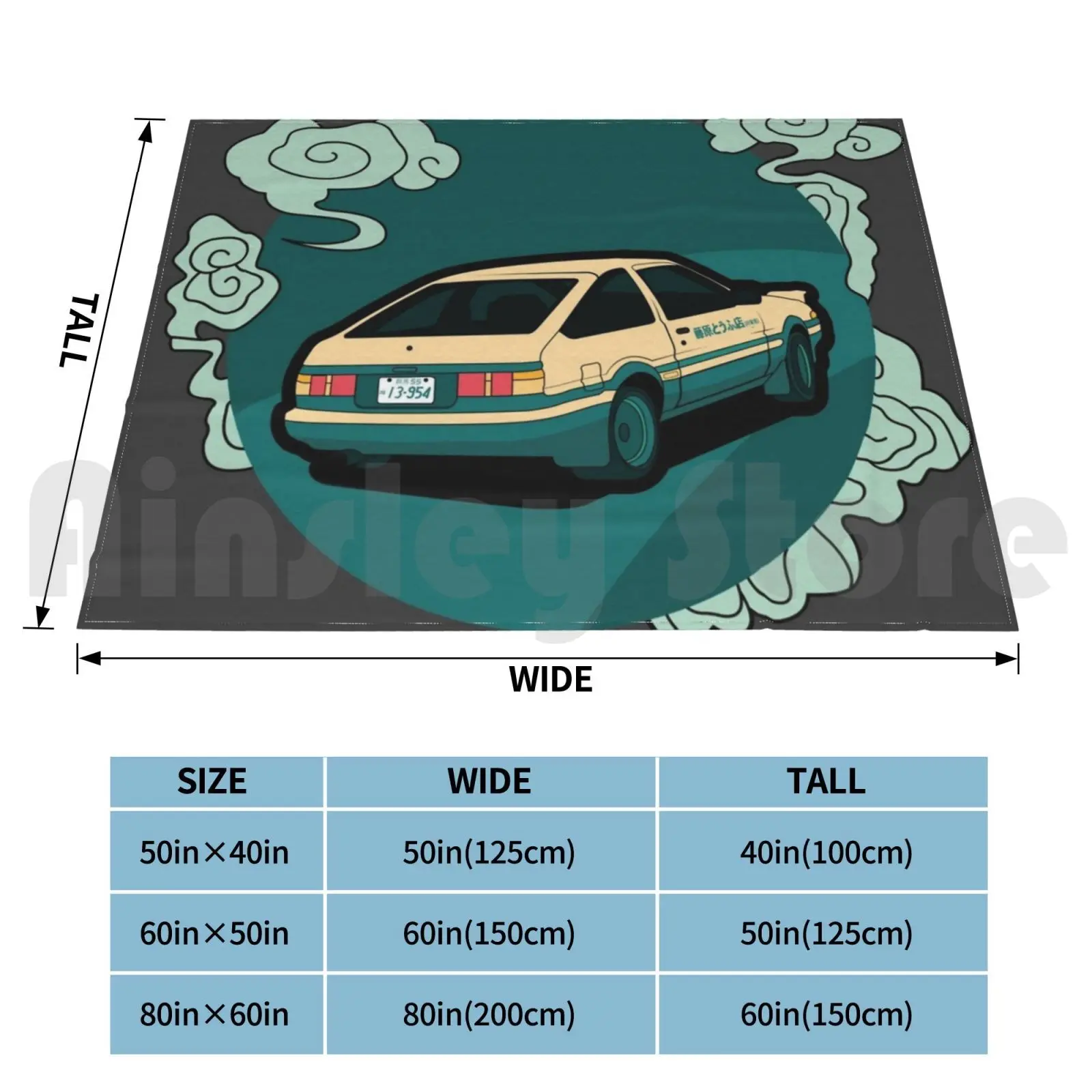 Initial D – Hachiroku Design Blanket Super Soft Warm Light Thin Hachiroku Initial D Initial Japan Japanese Panda