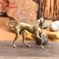 Solid Brass Loyal Dog Desk Ornaments Vintage Copper Animal Miniatures Figurines Decorations Gifts Home Decor Crafts Accessories