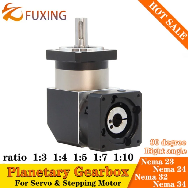 

Precision Planetary Gearbox 400W Servo Stepping Motor Speed Reducer Right Angle Gearbox 90 Degree Ratio 1:3 1:4 1:5 1:7 1:10