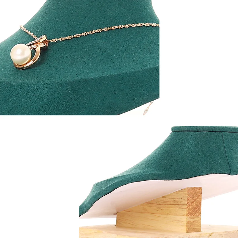 Surprise PriceVelvet Necklace Display Stand Portrait Jewelry Storage Shelf Neck Pendant Swing Table Window Jewelry Display Stand