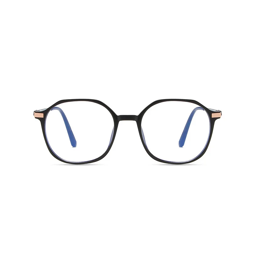 SHONEMES Anti Blue Light Polygonal Glasses Transparent Black Frame Optical Computer Eyeglasses for Women