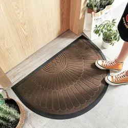 Superfine Fiber Bathroom Mat, Bathroom Bath Carpet, Entrance Doormat, Toilet Rug, Bathtub Floor Mat, Gray and Brown Rubber