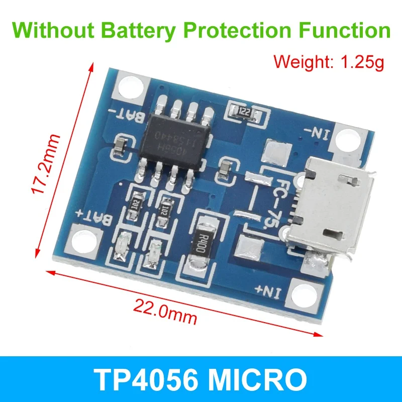 TZT 5 шт. Micro USB 5В 1A 18650 TP4056 модуль зарядного устройства литиевой батареи зарядная плата с защитой и двойными функциями 1A li-ion