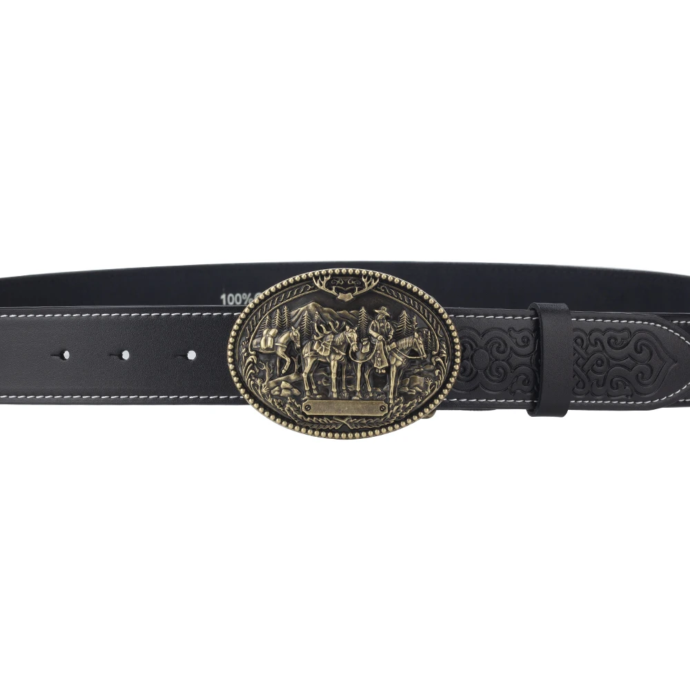 Horse Decorative Leather Belt Cowboy Fashion Men\'s Clothing Accessories