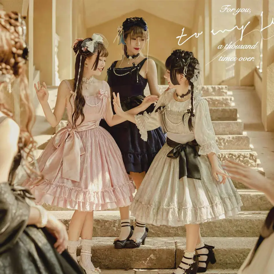 Wunderschöne lolita jsk mädchen schlinge tee party cla stil lolita elegantes prinzessin kleid