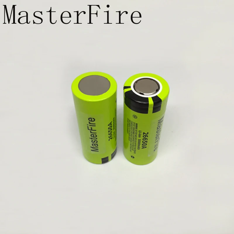 Wholesale MasterFire Original 26650A 5000mAh 26650 3.7V High Capacity Rechargeable Lithium Battery Toy Flashlight Batteries Cell