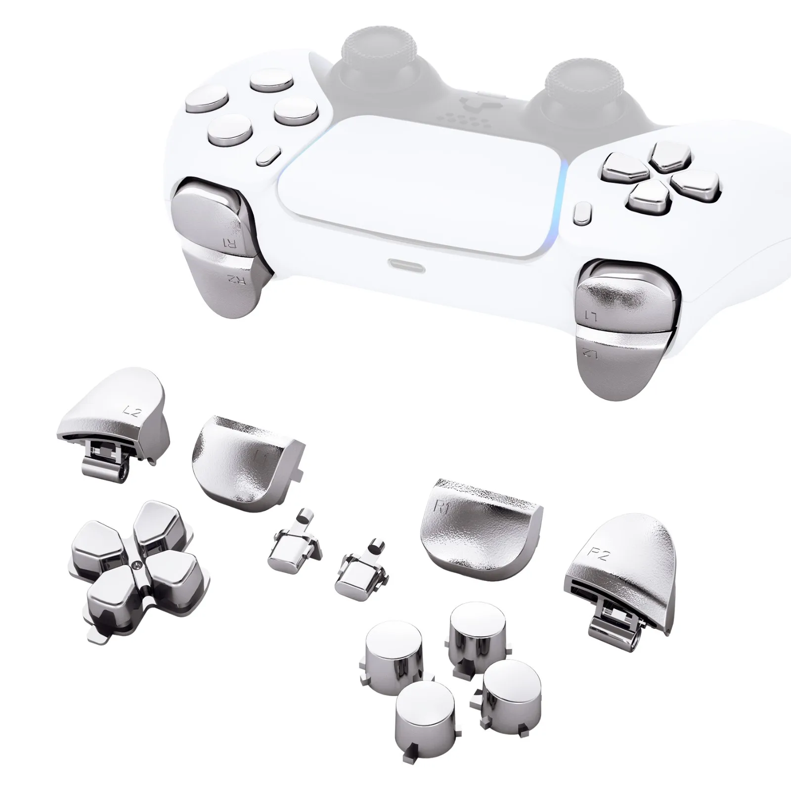 eXtremeRate D-pad R1 L1 R2 L2 Wyzwalacze Opcje udostępniania Przyciski czołowe, pełny zestaw przycisków kompatybilnych z kontrolerem ps5 BDM-010 i 020 — zdjęcie produktu 3
