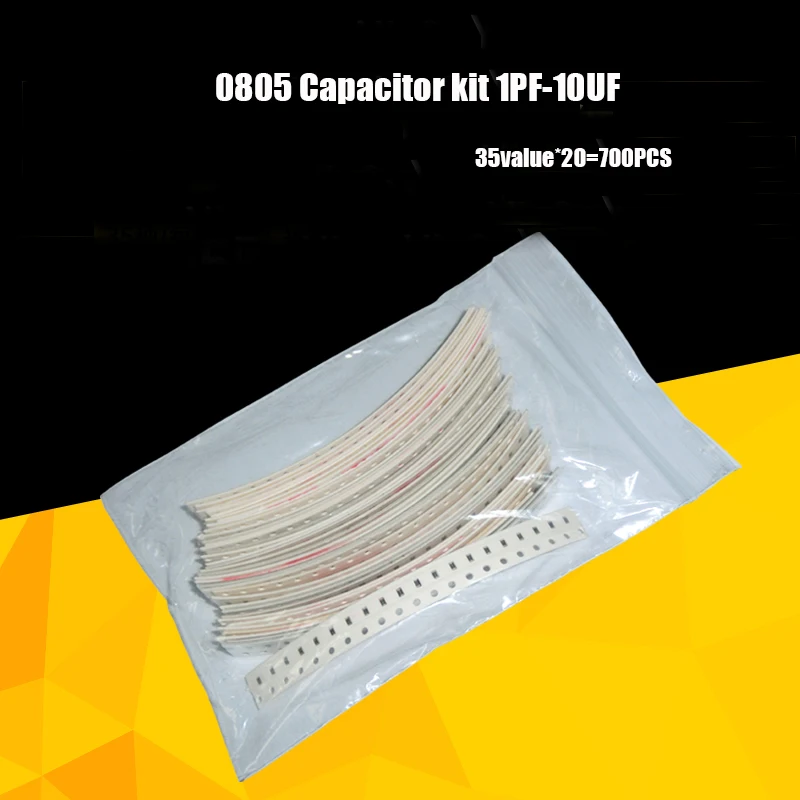 

700pc 0805 1PF-10UF smd capacitor set 0805 capacitor assortment sample 0805 capacitor book for capacitor kit