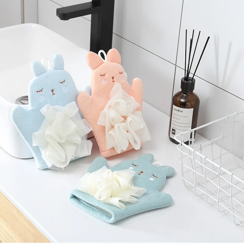 Multifunction Cartoon Baby Bath Brush Kids Infant Bathroom Brush Soft Sponge Gloves Body Clean Brush for Baby Shower Accessories