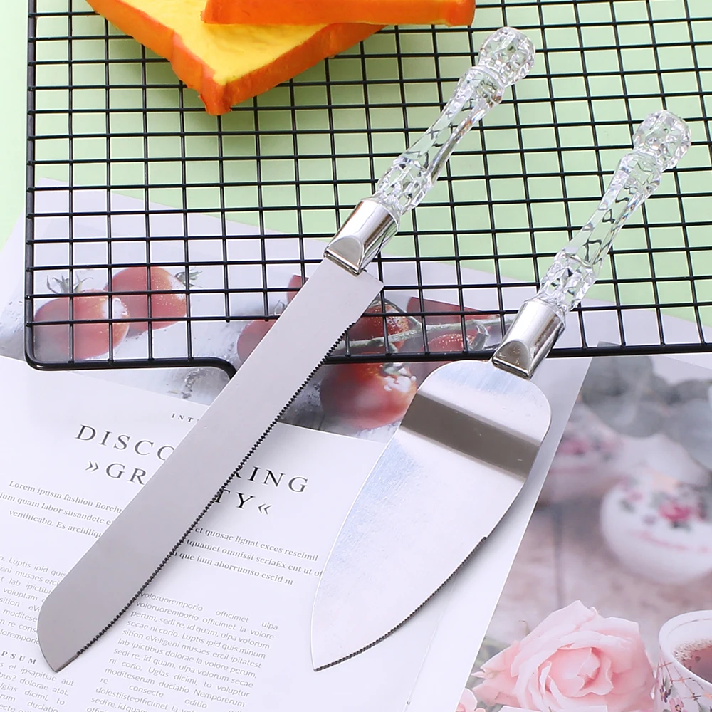 2Pcs Stainless Steel Cake Shovel Set Bread Pizza Knife Dessert Pie Fondant Divider Cutter Spatula Server Baking Tool for Wedding