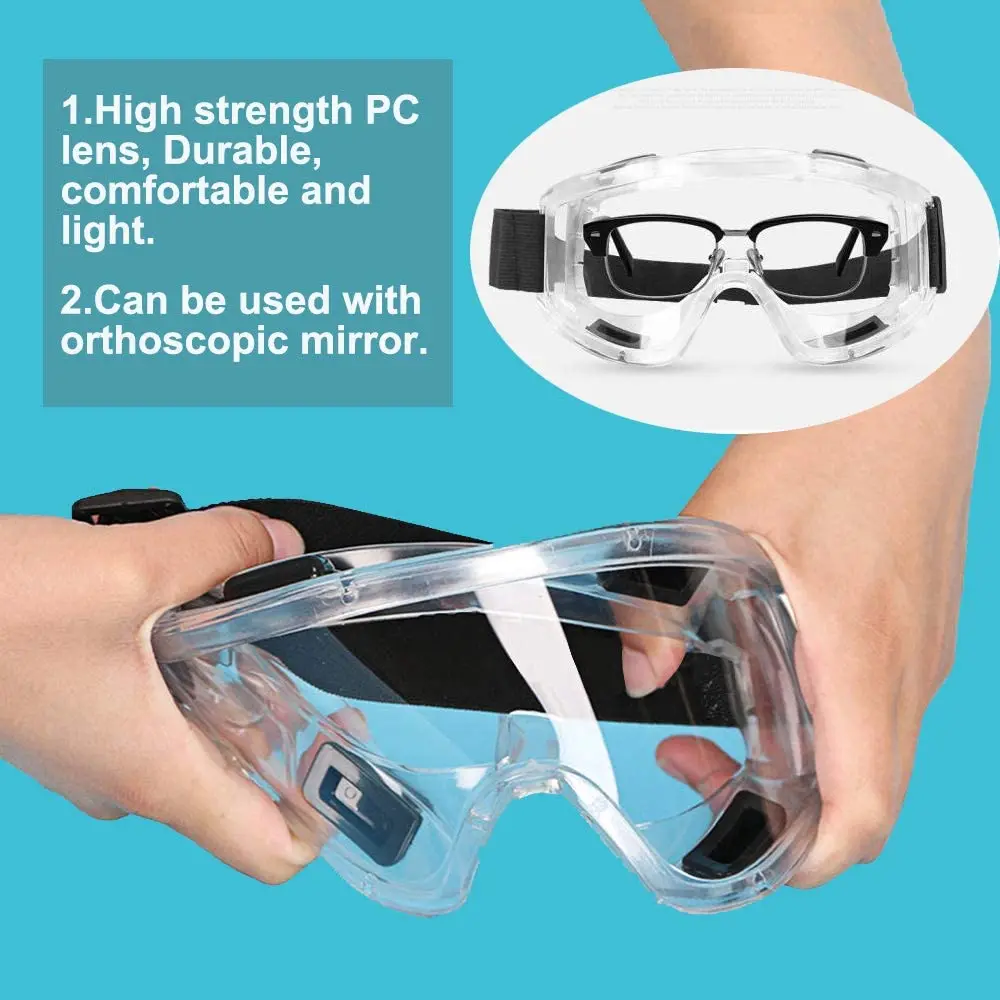 Protective Anti-Fog Anti-splash Goggle Dust-Proof Wind-Proof Work Lab Eyewear Eye Protection Safety Research Glasses Clear Lens