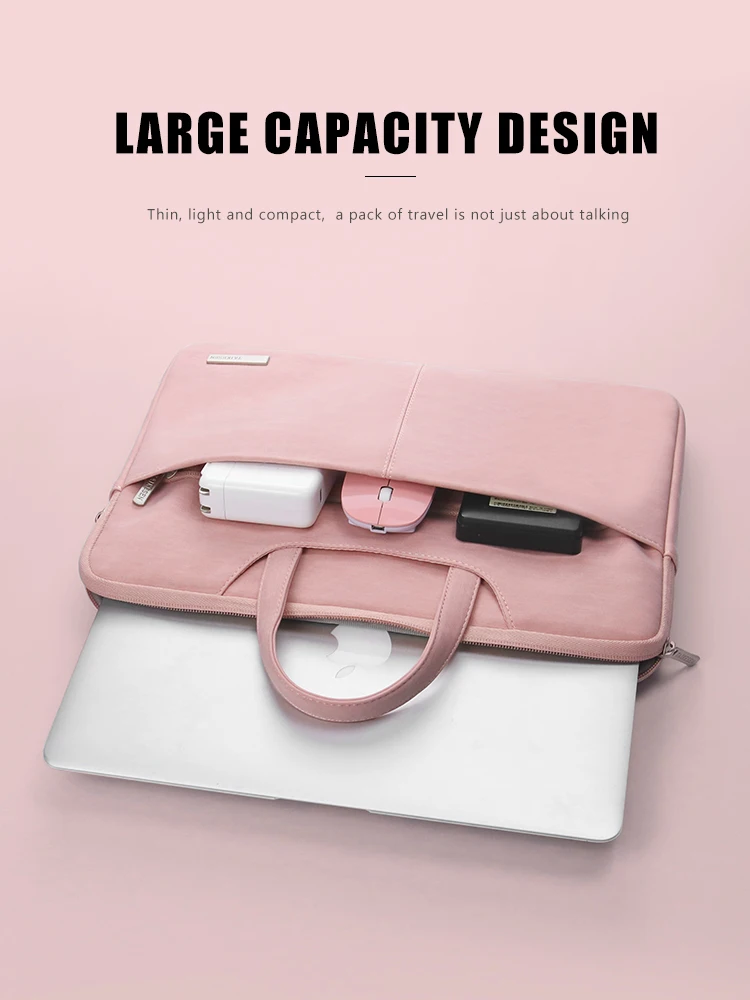 Sac à main en cuir PU pour femmes et hommes, mallette de transport pour Macbook Air 13.3 14 15.6 pouces, sac à bandoulière