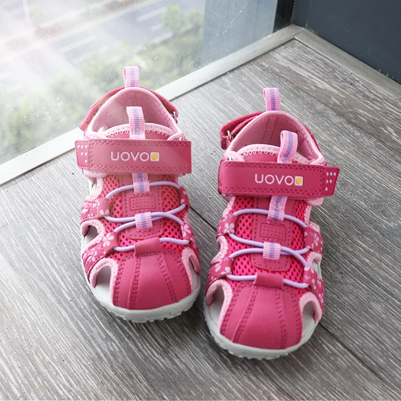 Uovo Girls Closed Toe Sandals Summer Kids  Sandals Beach Shoes White Pink purplse  blue shoes for boys /girls  Children Shoes