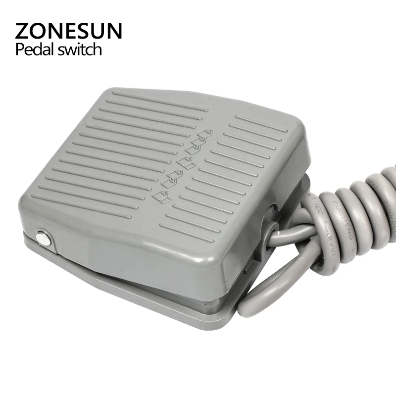 ZONESUN-Interruptor de pedal de TFS-201, interruptor de Pedal con línea de reinicio automático, Cable de 1,4 m de longitud para máquina de llenado eléctrica