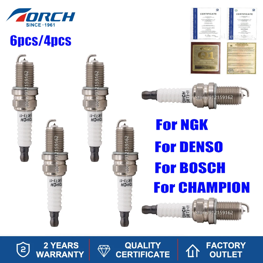 

4-6PCS Iridium Spark Plug TORCH K5RTI-11 Replace for BKR5EIX-11 BKR5EP-11 PFR5G-11 PFR5J-11 BKR5E-11 BKR5ES-11 Denso K16PR-TP11