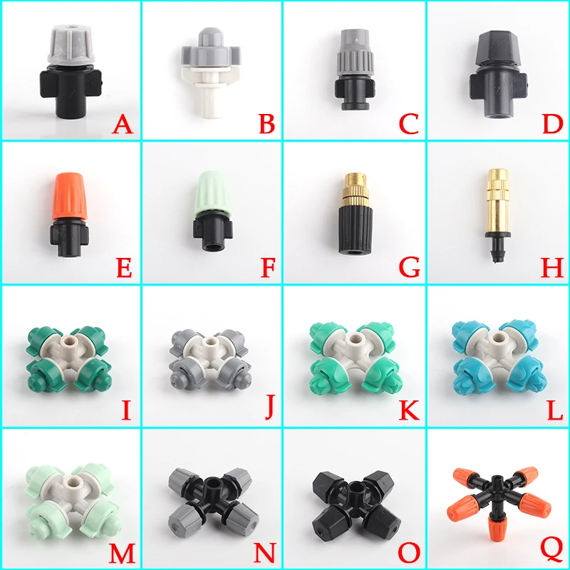 20/10Pcs Misting Nozzle Dust Removal Garden Irrigation Atomizing Nozzles Garden Watering Sprinkler Drip Emitters