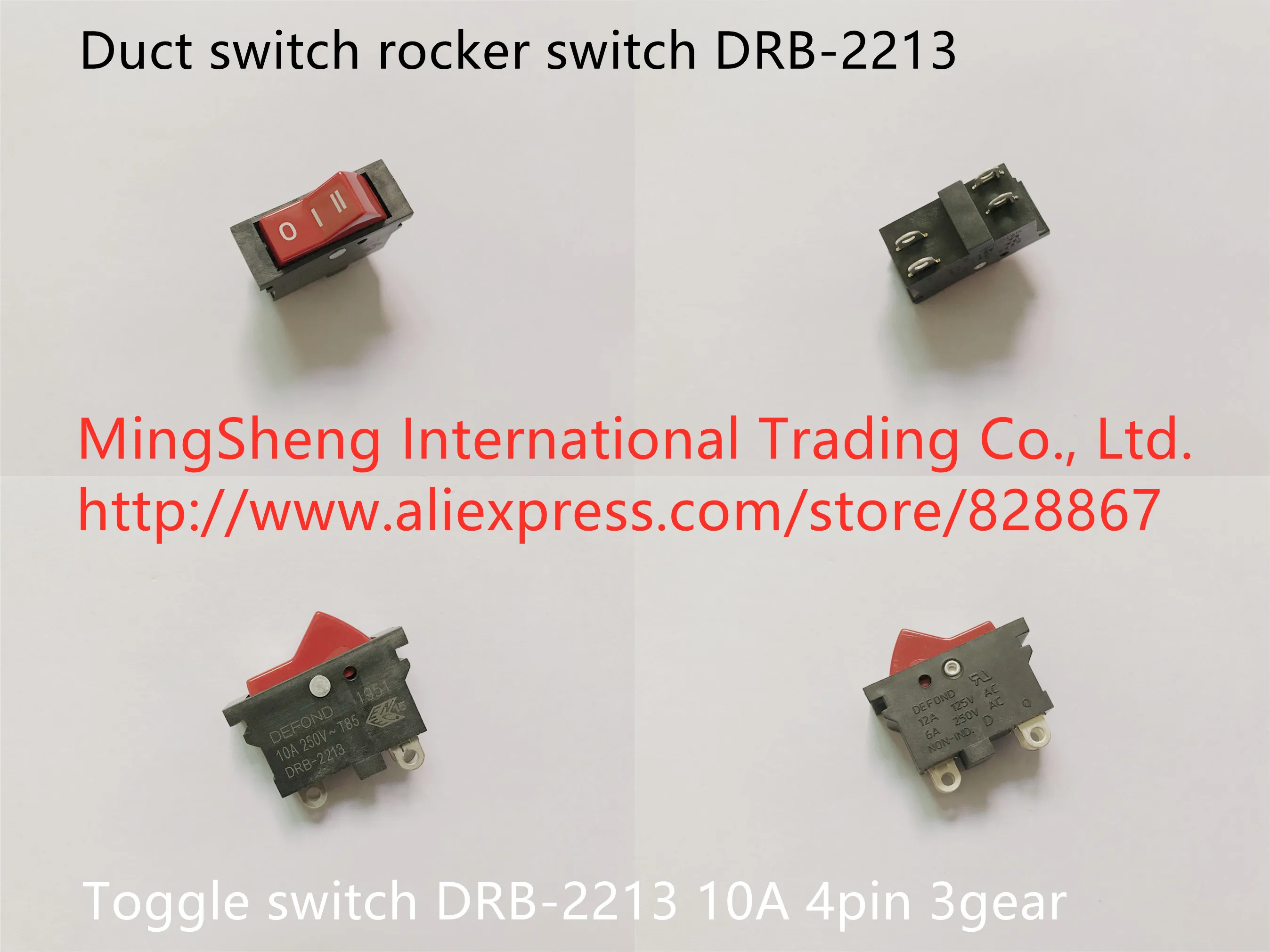 

Original new 100% duct switch rocker switch toggle switch DRB-2213 4pin 3gear