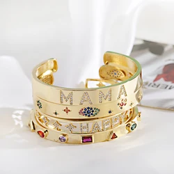 Zunderes-Bracelet en cristal creux pour femme, bracelet de document doré, bracelets classiques, étoile, mauvais œil, biscuits, cadeau de fête des mères, luxe