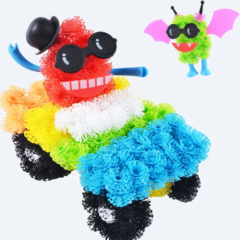 Magic Thorn Balls Construction Building Blocks Kids Children DIY Creative Interlocking Sticky Puff Balls Puzzle Assembling Toys